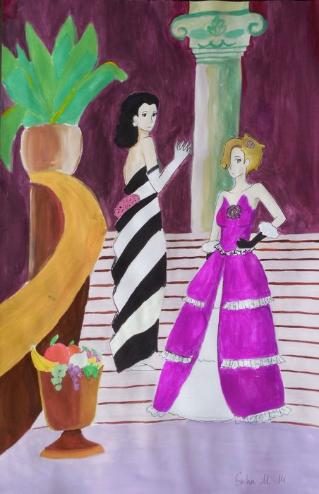 Art Studio PALETTE. Aleksandra Malisheva Picture.  Tempera Design Clothes 